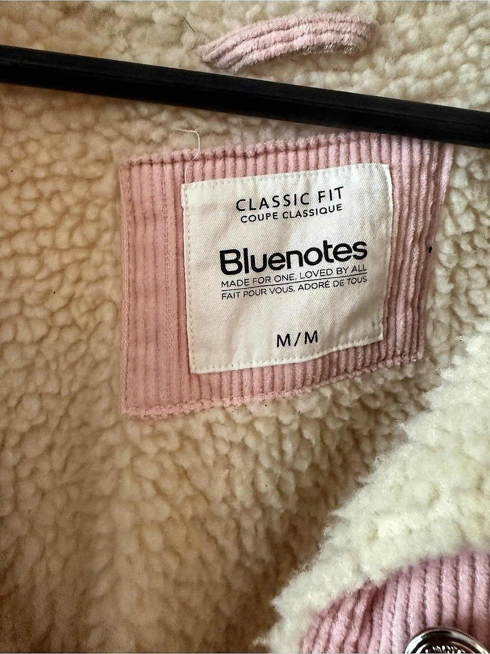 Bluenotes Classic Fit Pink Corduroy Sherpa Jacket Size Medium Like New - Picture 3 of 5